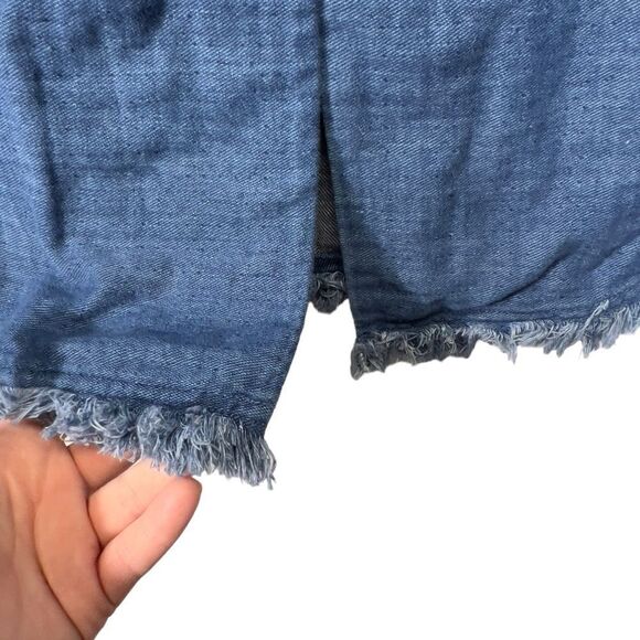 Soft Surroundings Chambray Denim Frayed Edge Longline Jacket xl - Picture 5 of 15